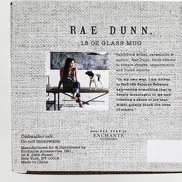 Rae Dunn Large Letters CUP OF HAPPY Glass Mug 18oz - Picture 5 of 7